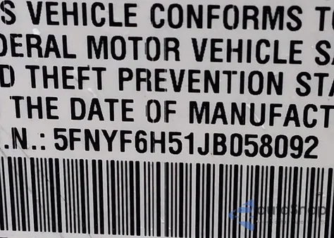 2018 Honda Pilot Ex-L from USA, damaged, VIN 5FNYF6H51JB058092